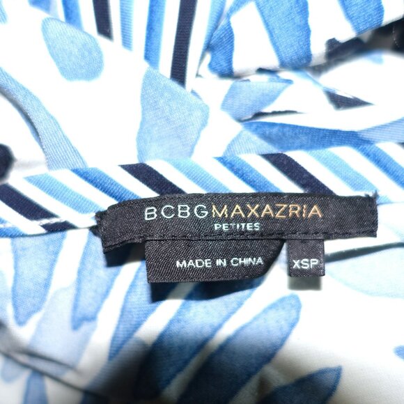 BCBGMaxazria Blue Black Wrap Petite Dress XSP - Picture 8 of 8